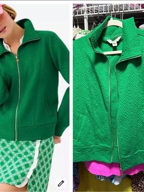 NWOT Lilly Pulitzer Eleni zip up jacket Quilted Zip-Front Jacket sz small